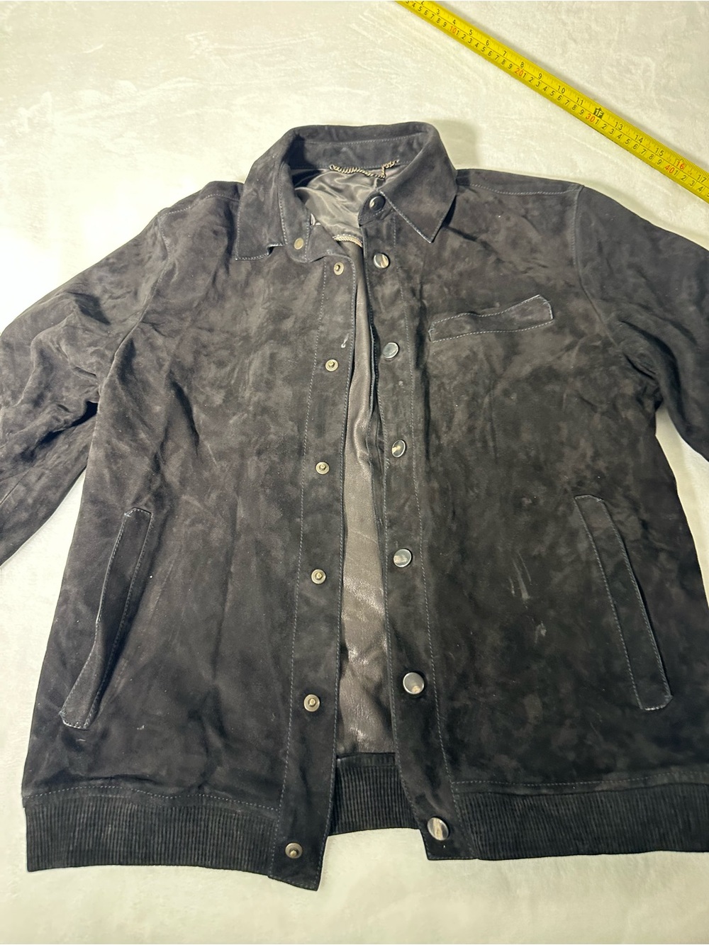 Ajmone Men's Suede Bomber Jacket - Green/ Dark Grey Medium Made in Italy$3250